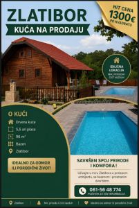 Zlatibor, drvena kuca sa bazenom