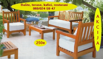 Bašte, terase, restorani, kafići.