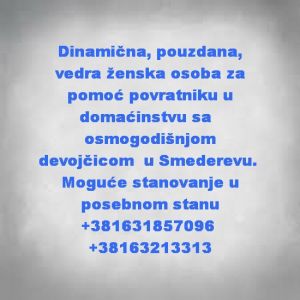 Pouzdana zena za pomoc porodici u SD